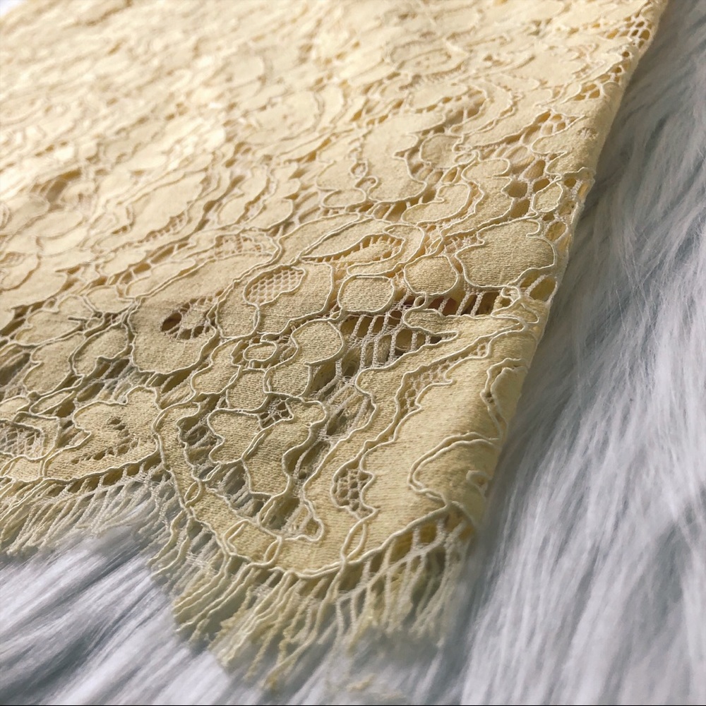 Yellow Eyelet Lace Backless Cutout Cocktail Dress - Picture 5 of 8